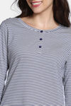 Zivame The Weekender Knit Cotton Pyjama Set - Medieval Blue — thumbnail 5